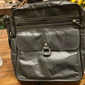 Black leather crossbody